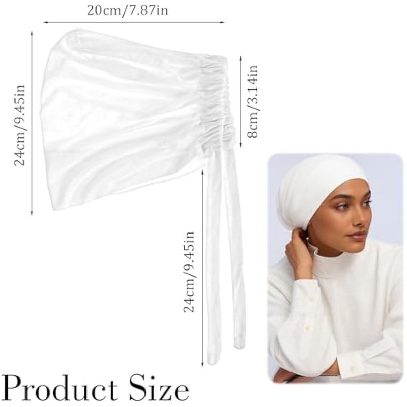 Tyqour 2pcs Hijab Undercap Hijab Caps for Women Non Slip Undercaps for Hijab, Head Coverings for Women, Black & White, Elastic Comfortable & Breathable, Black+white, One size - Image 3